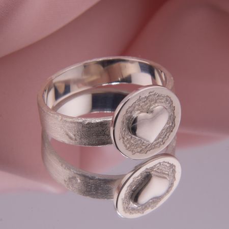 Siegelring mit Herz, Herzring, Sterling Silber